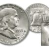 The front and reverse of the "Bugs Bunny" Franklin Half Dollar