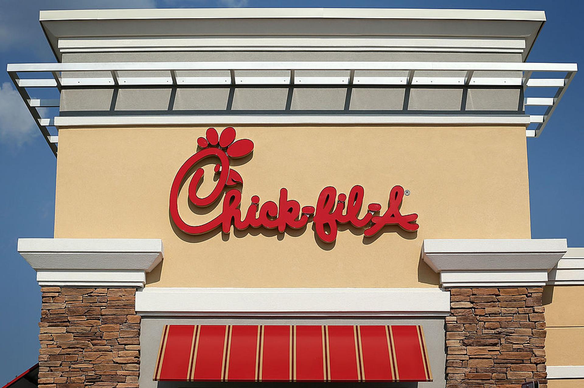 The exterior of a Chick-fil-A restaurant pictured in Springfield, Virginia