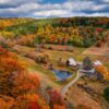 Stunning aerial view of landscape in Vermont